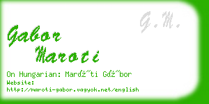 gabor maroti business card